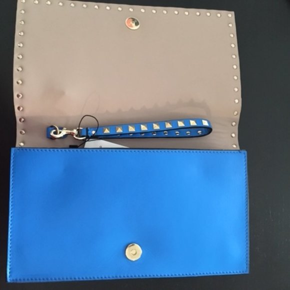 Blue Valentino Rockstud Wristlet Clutch - Picture 5 of 8